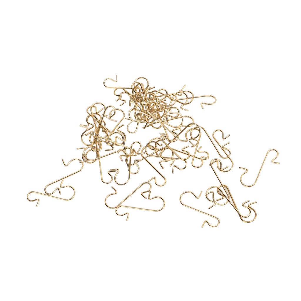 50Pcs S Hooks Novel Shape 3 Colors Sufficient Quantity Wear Resistant Multi Functional S Hooks for Decoration DIYGold