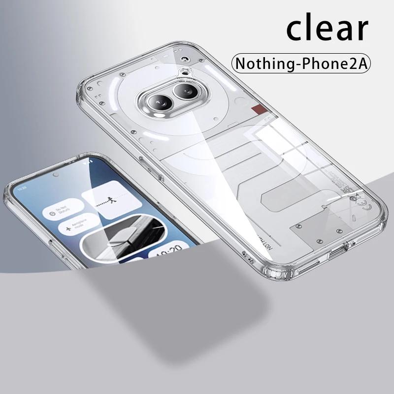 Crystal Translucent Armor Shockproof Case For Nothing Phone 2A TPU Frame Hard Plastic Magnetic Wireless Charging Back Cover