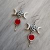 Natural Moon Long Chain Drop Earrings With Geometric Alloy Design For Fashionable Women