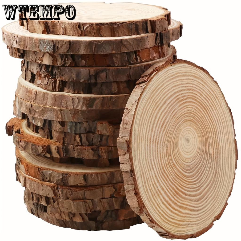 16pcs Wood Slices for Centerpieces 4.72-5.51 Inch, Round Wooden Discs for Crafts Christmas Ornaments, Wood Slice for Rustic Wedding Decoration