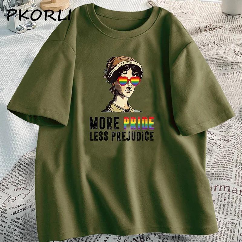 More Pride Less Prejudice T-shirt Women Lgbt Pride T Shirt Gay Proud Ally Pride Month Ba Kind Tees Csual Cotton O Neck Tops
