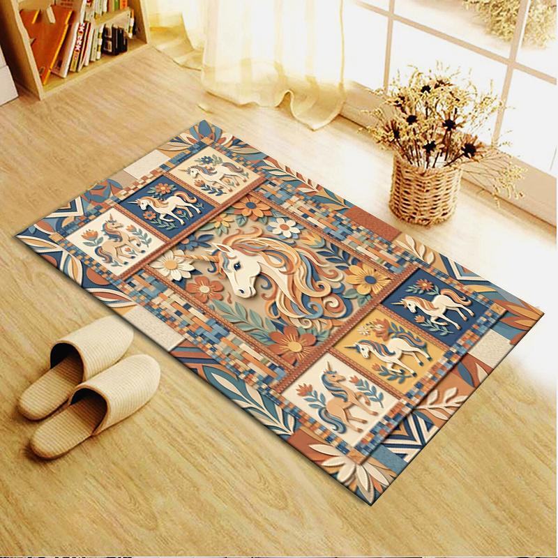 2025 New Unicorn Animal Carpet Rug for Living Room Bedroom Home Sofa Decoration,Kids play Non-slip Floor Mat133