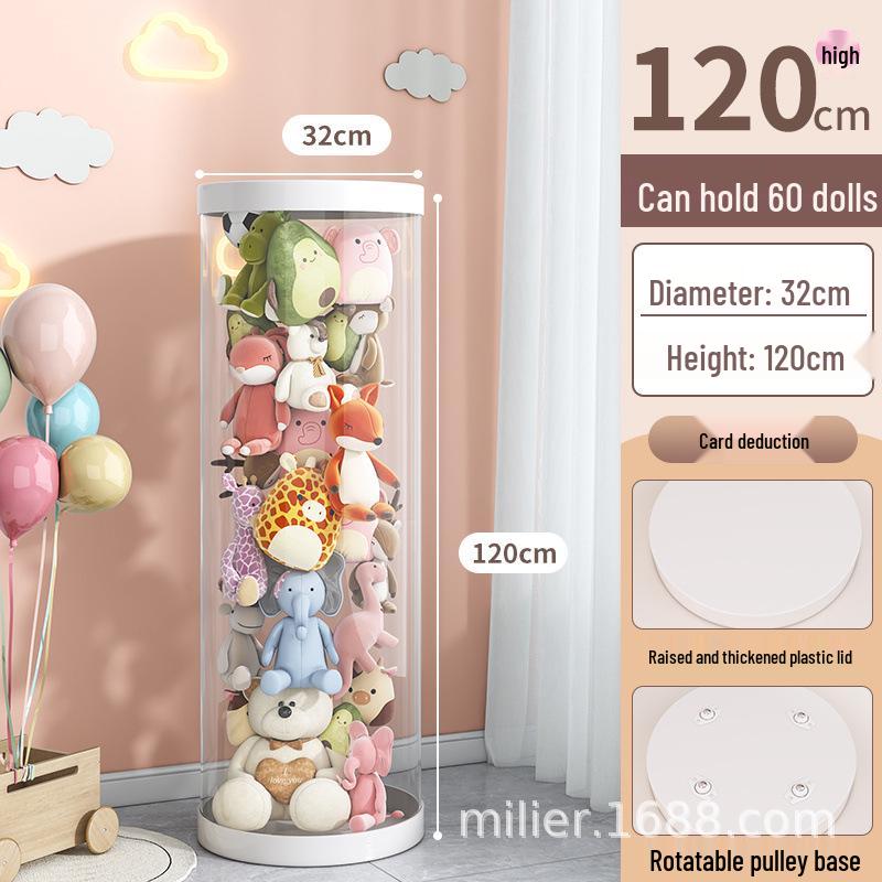 Large Capacity Children's Plush Toy Storage Bin with Wheels & Zipper