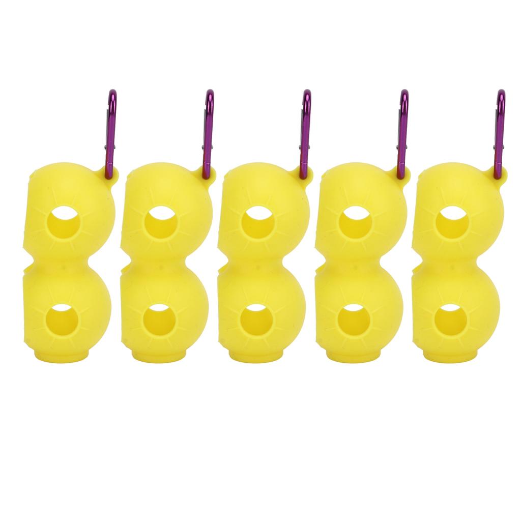 5Pcs Golf Ball Silicone Double Case Cover Portable Golf Ball Protective Holder Cover Yellow