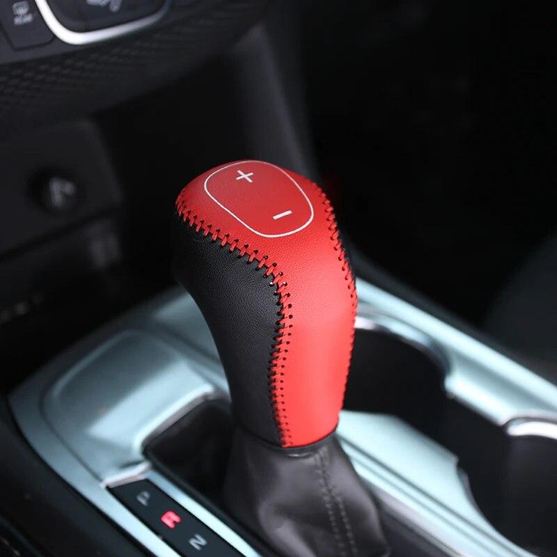 My Good Car Black Leather Car Gear Head Shift Knob Protection Cover Case For Chevrolet ChevyEquinox 2016-18 Accessories