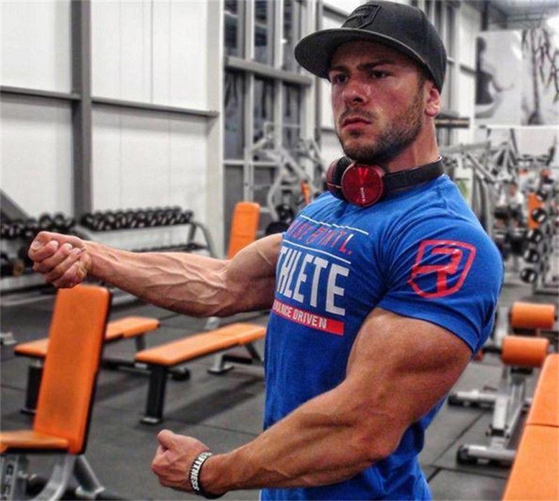 Mens Slim Fit Gym Crossfit Fitness Bodybuilding Muscle Tshirt Durable Breathable