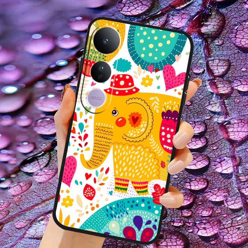 Case For Vivo V50 Lite Soft 3D Flower Relief Emboss Silicone Covers for Vivo V 50 Lite 4G 5G V50Lite Soft Capa Protective Casing