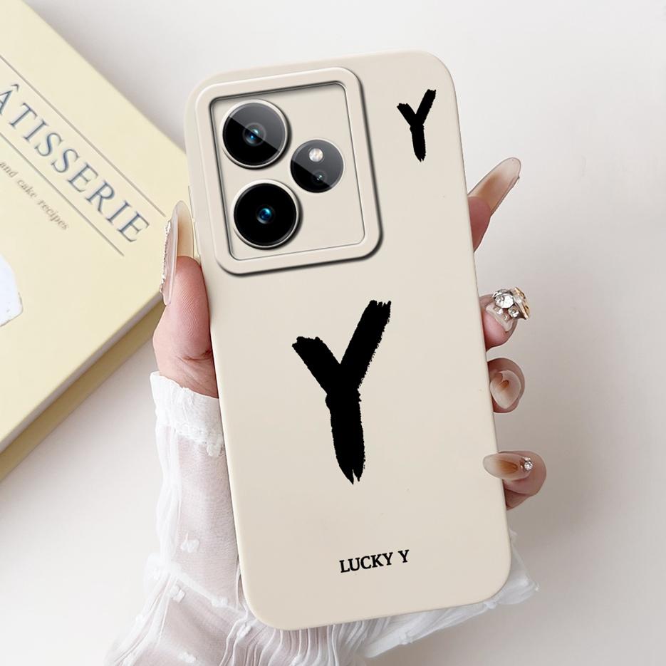 For Realme GT7 5G Case RMX5061 Cute Lucky Letters Cover Soft TPU Matte Phone Case For Realme GT 7 Pro GT7 T 7T GT7T Fundas Coque