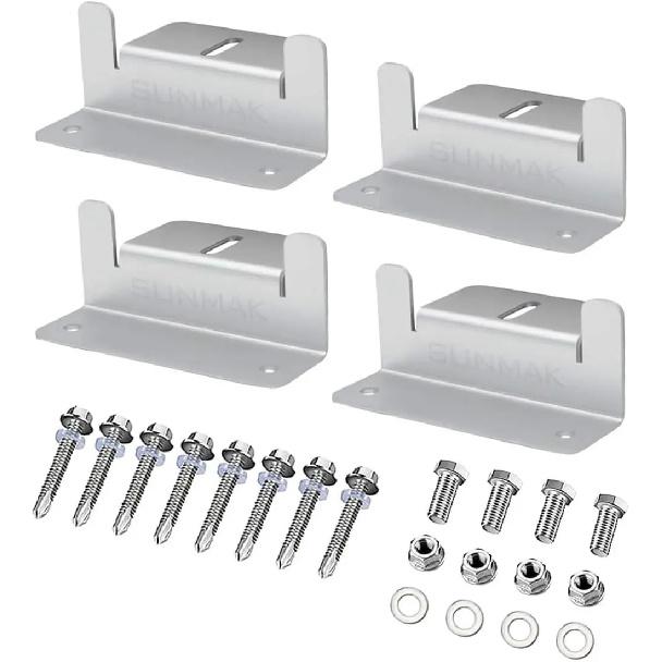 4 /8 Units Solar Panel Mounting Bracket Kits PV Panel Roof Solar Panel Aluminum Mounting Z Type Bracket For Car Boat RV Yacht 4PCS White