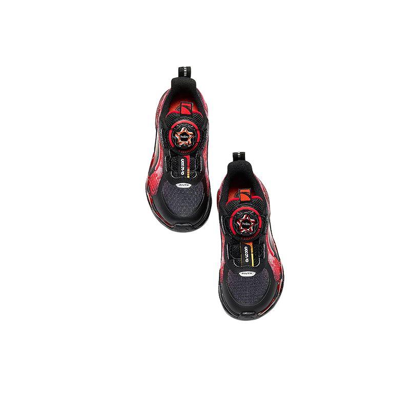 Anta Kids Energy Ring 10.0 Rebound Lightweight Shock Absorption Low Top Running Shoes Kids Running Shoes Black Red 312449901-2