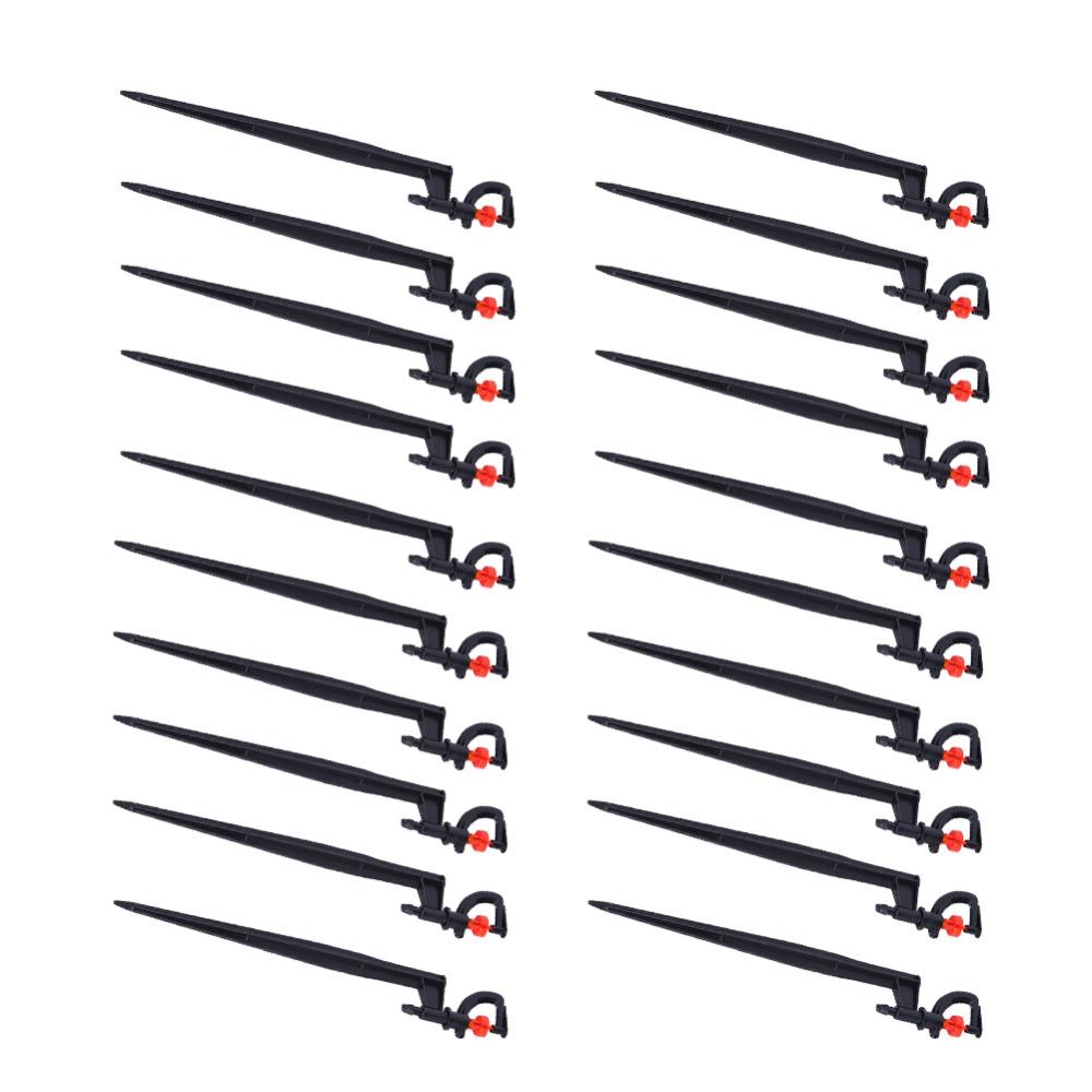 20PCS Wide Coverage Rotating Sprinkler Nozzle Plastic Micro Spray Head Flower Bed Irrigation