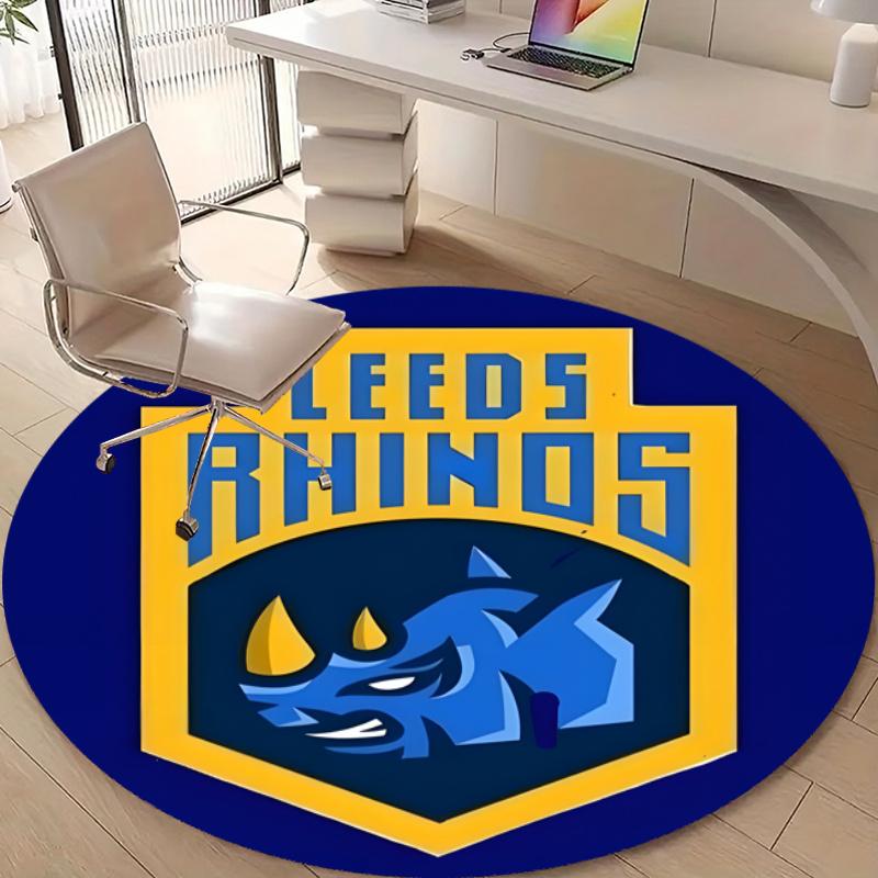 Personalized Leeds Rhinos Round Chair Office Rug - Perfect for Mat, Office Chair & More - Ideal Gift for Birthdays and Holidays