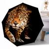 Snow Leopard Yin Yang Automatic Umbrella Compact 8-Rib Design Lightweight All-Season Travel Outdoor Accessory Perfect Gift for Women Men