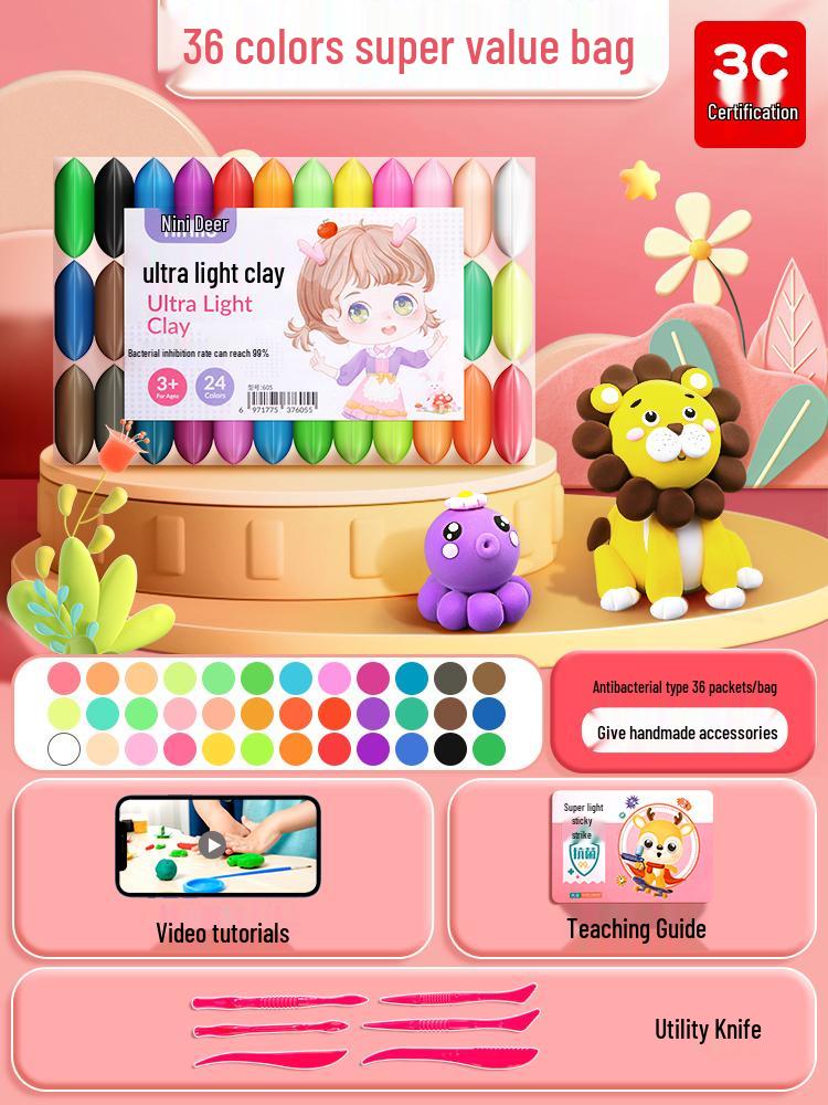500-Pack Lightweight Color Clay: 24 Non-Toxic, Lead-Free Colors for Kindergarten DIY Play