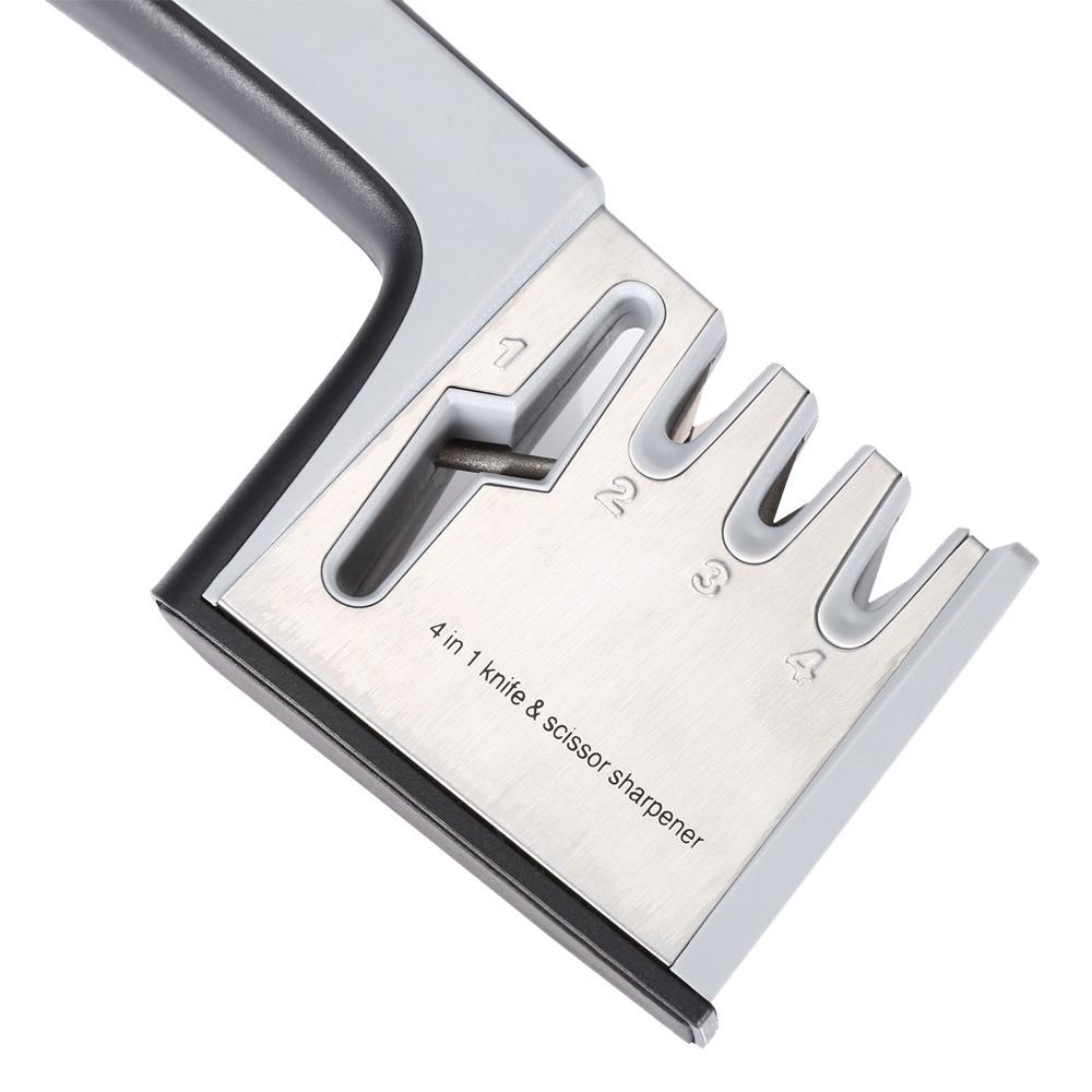 Orijinal 4 In 1 Bıçak ve Makas Bileyici Dört Aşamalı Mutfak Bıçağı Bileyiciler Bileme Taşı En Iyi Ev Mutfak Aracı