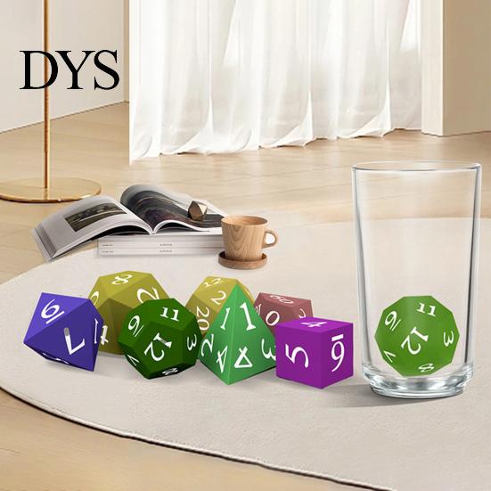 Silicone Dice Mold 3D with 7 Grids for DIY Making Irregular Multi-sided Digital Faux Crystal Game Props Ideal Gift Lovers Reusable