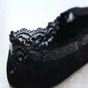5 Pairs of WOMEN'S Spring/summer Sweat Absorbing Deep Necked Silicone Anti Slip Thin Cherry Blossom Lace Boat Socks