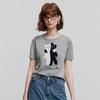 Chuyu Women's 2025 Summer Cartoon Applique Wool Blend Short Sleeve T-Shirt