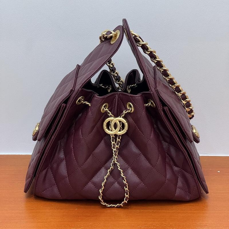 

25 Новых женских кожаных сумок с узором икры, узором в виде шаров, большой вместимости, в стиле хиппи, хобо, с ромбовидной цепочкой, на кулиске, подмышечная сумка 26*20*13CM