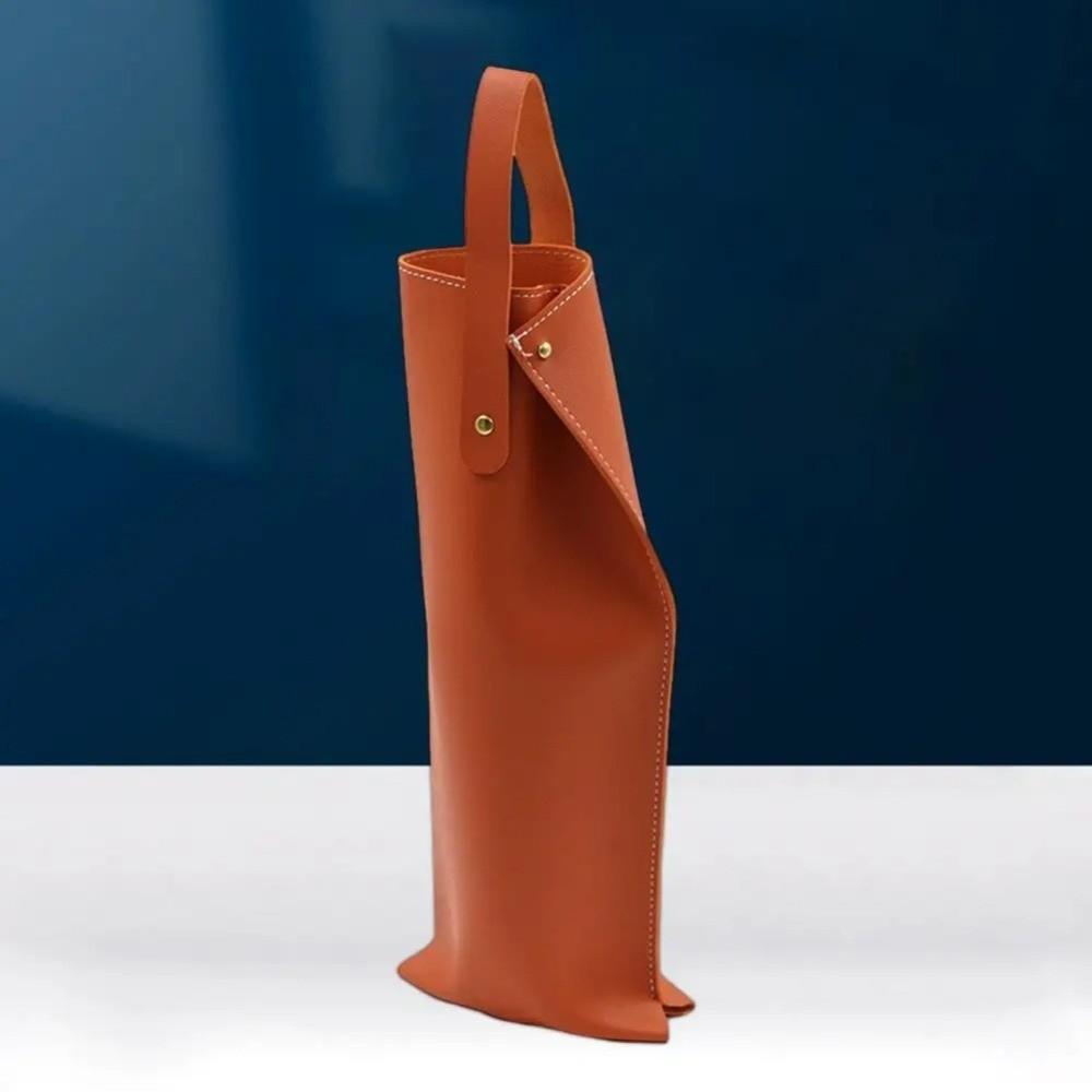 Luxury Reusable Wine Packaging Bag Protective Design Faux Leather Wine Tote Carrier with Handle Champagne Bag Bridal Shower