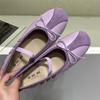 Fashion IPPEUM Women Ballet Flats Round Toe Bow 2025 New Purple Mary Janes Shoes