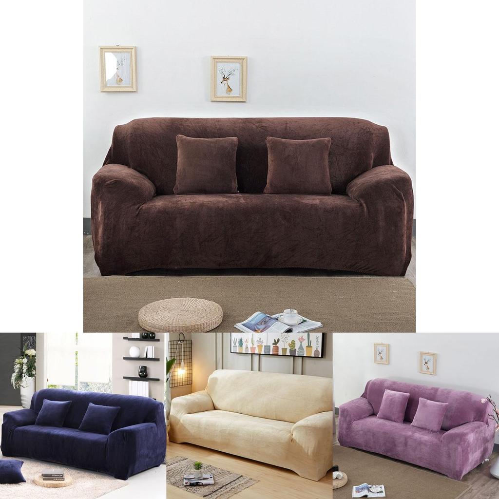 Durable Easy Fit Sofa Slipcover Plush Velvet Cover With Excellent Elasticity For Sofas