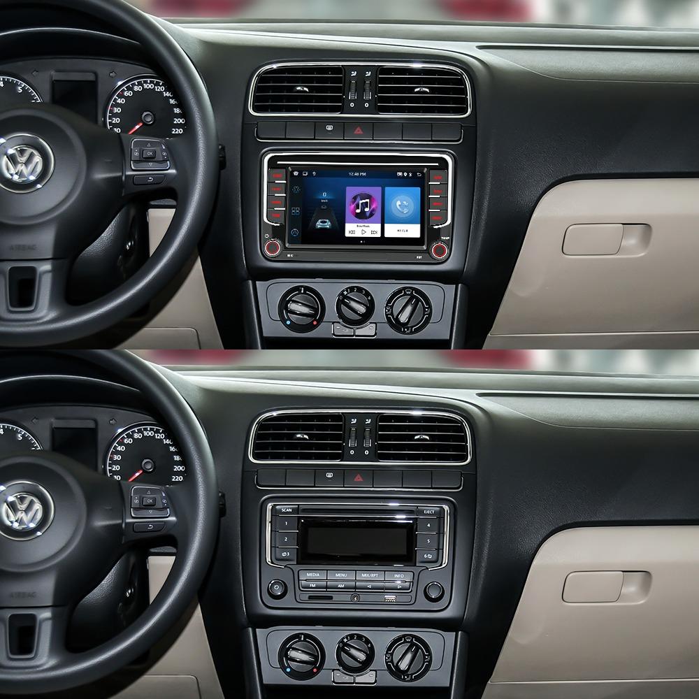 2Din bilradio Android for Volkswagen Golf 5 6 Polo Passat B6 B7 Jetta Caddy Touran Universal Multimedia Carplay Navigasjon GPS 2+64GB