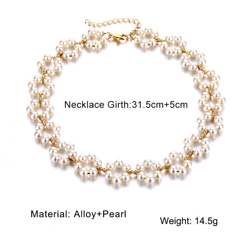 Böhmische Dame Perle mehrschichtige Blume Schleife Herz Halsband kurze ultrafeine Schlüsselbeinkette Halskette