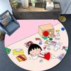 Chibi Maruko‑chan2 Round Area Rug,Carpet Rug for Living Room Bedroom Sofa Playroom Decor,Non-slip Floor Mat