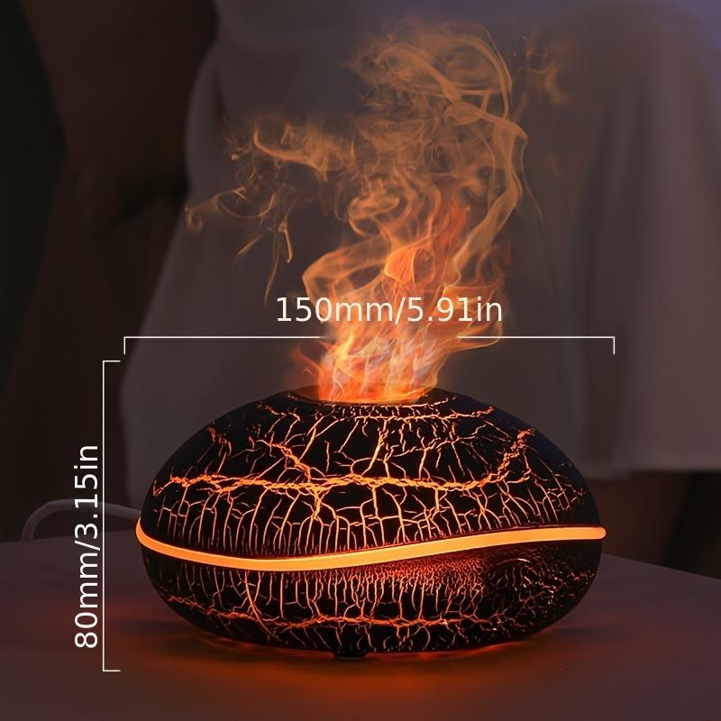 Flame Effect Aromatherapy Air Humidifier with 7 Color Lights - Essential Oil Diffuser, Flame Effect, Wide Spray Range for H чёрный