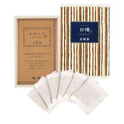 Nippon Kodo Kayuragi Sandalwood Business Card Incense Paulownia Box 6 Pieces Bar 6 Pieces (x 1)