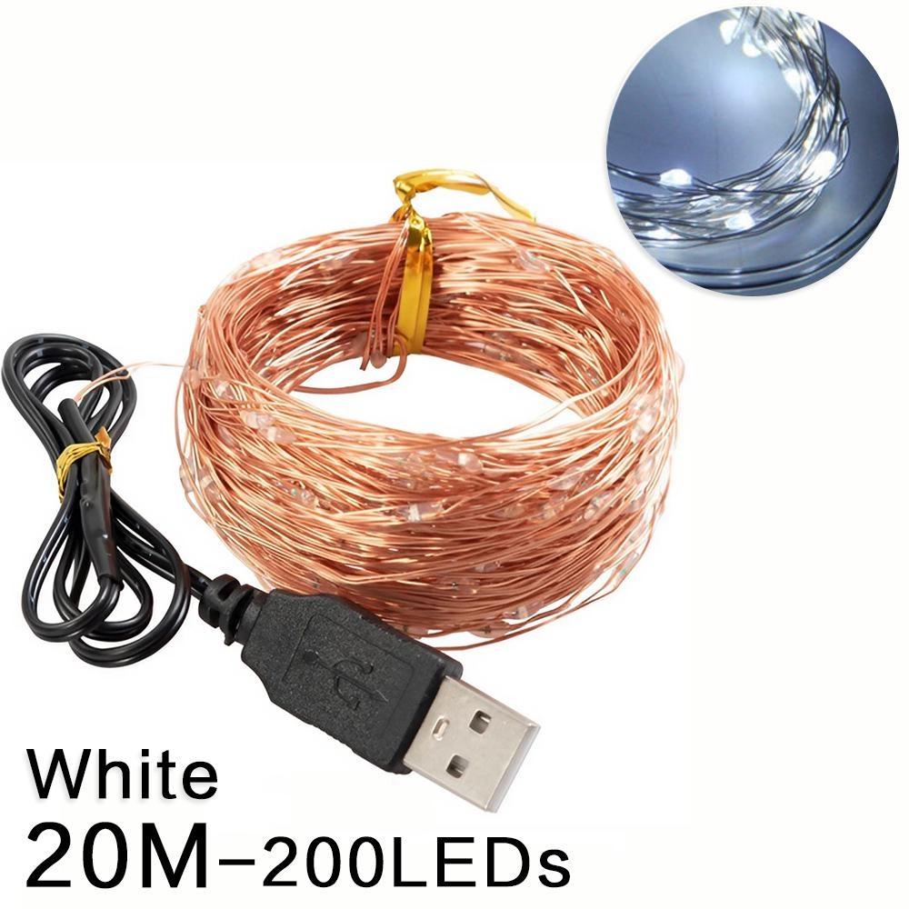 2/5/10/20M USB LED String Lights for Xmas Garland Party Wedding Home House Decoration Christmas Tree Flasher Fairy Lights