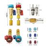Vehicle HVAC Tool for R134A Valve Core Quick Removal and Installation with High and Low Pressure Valve Couplers