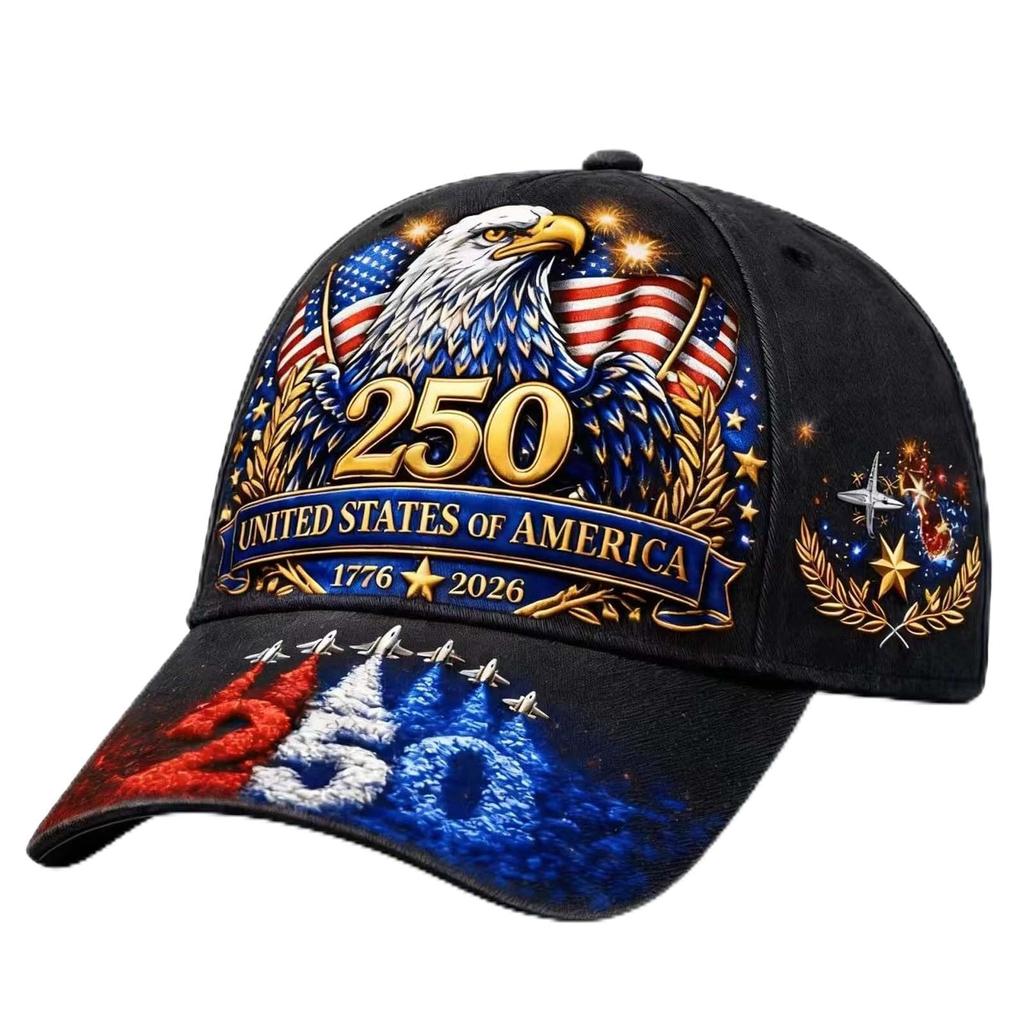 th Anniversary USA Hat Adjustable Embroidered th Anniversary Patriotic Retro Washed Hat Baseball Caps