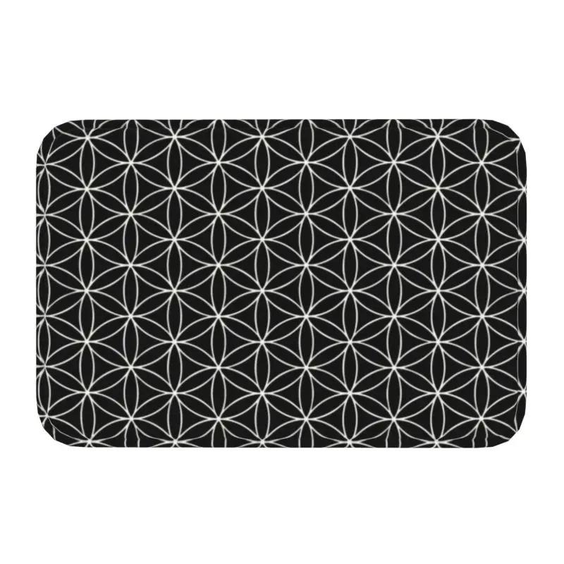 Fußmatte „Blume des Lebens“ für Küche, Bad, Garten, Terrasse oder Balkon – rutschfest, ideal für den Außenbereich, spirituell, Yoga, Zen und als Mandala-Fußmatte.