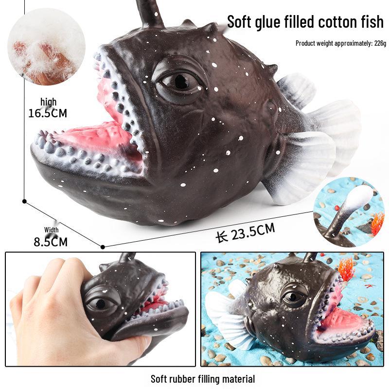 Kids' Marine Animal Model Stress Relief Toy Set: Pufferfish, Octopus, Crab, Shark, Dunkleosteus