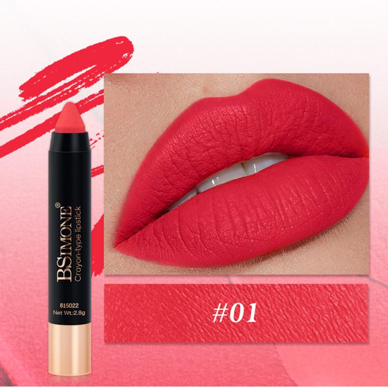 Bsimone Matte Lipstick Multicolor Non Fading Long-Lasting Velvet Lipstick Waterproof Non Stick Cup Lip Gloss Makeup