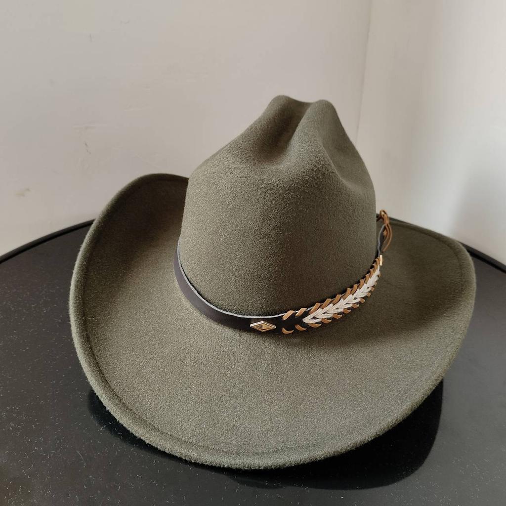New White Western Cowboy Hat For Men And Women Jazz Cowboy Hat Color Belt Accessories Panama Sombrero Hombre Hat
