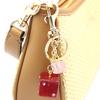 C Brand Two-Tone Dice Bag Charm with Rhinestone Keyring Pendant Accessory