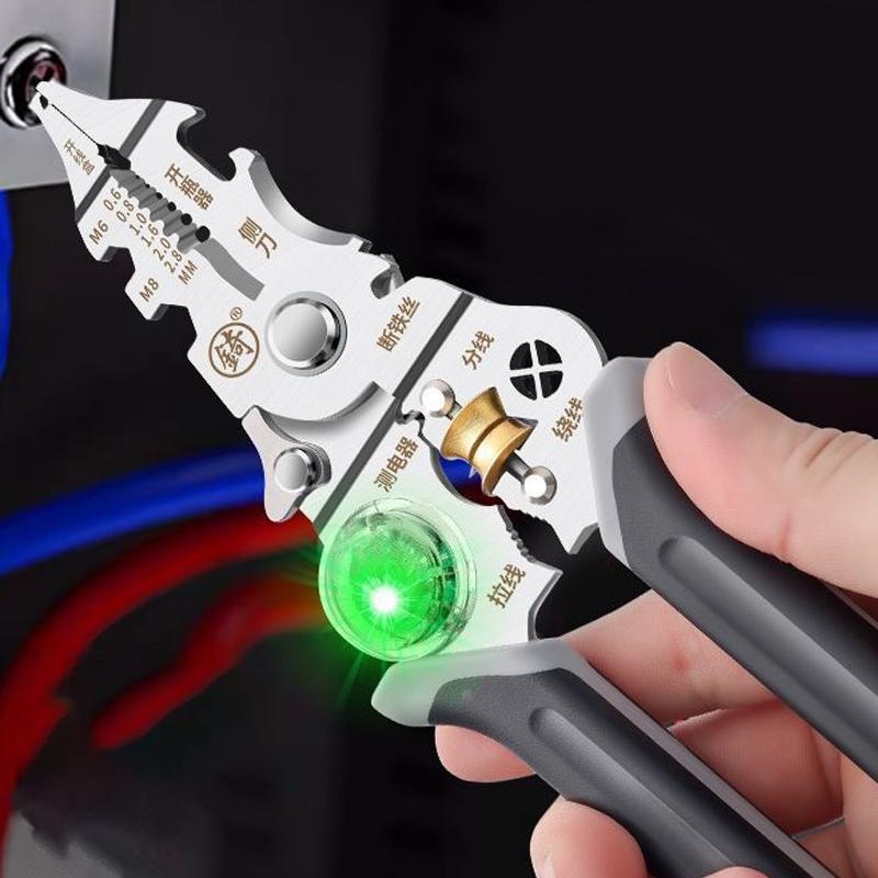 Foldable Wire Stripper With Electricity Measurement Plier For Cutting Pulling Wires Cable Electrician
