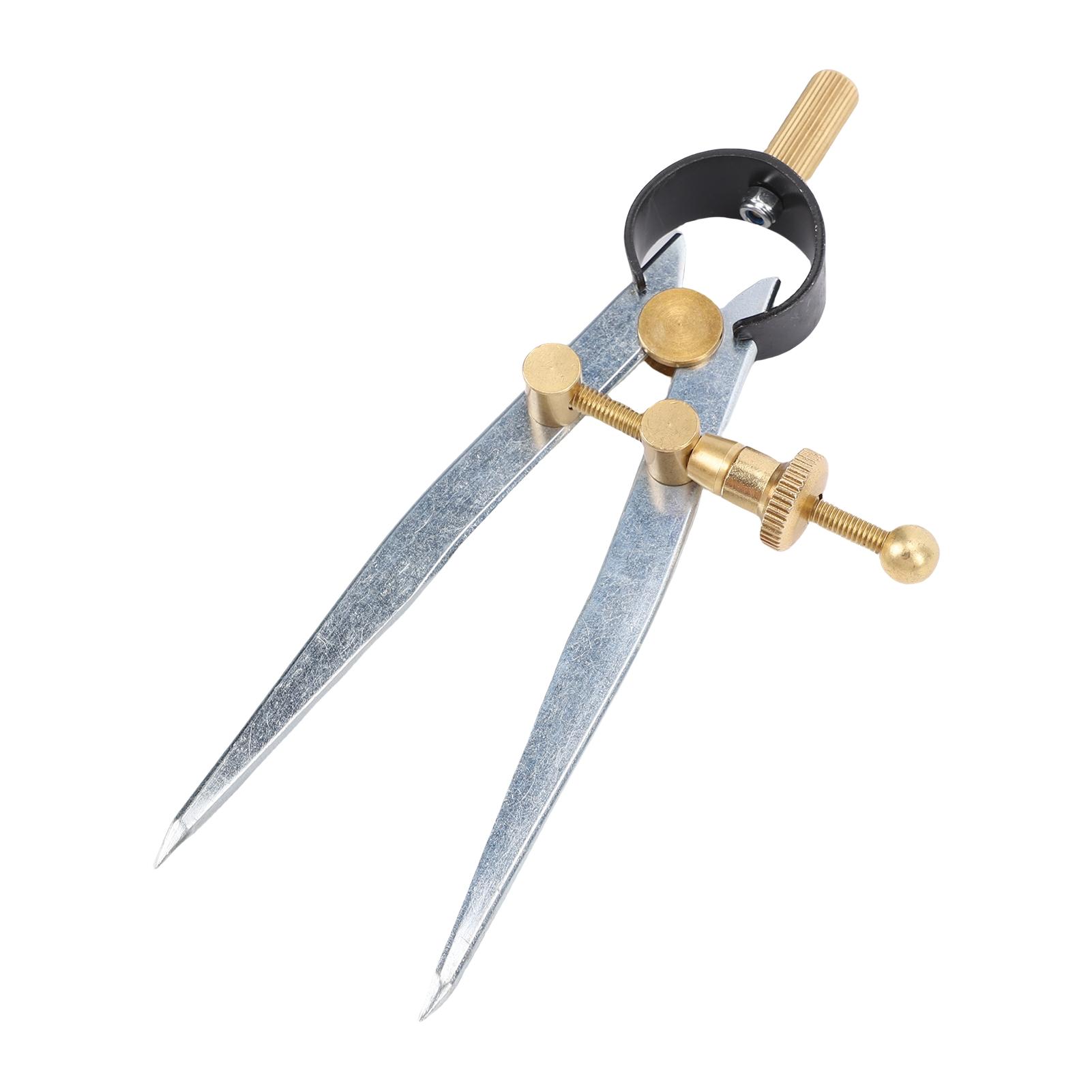 

Пружинный разметочный циркуль Фиксируемый 4 дюйма Сталь Кожа Кромкорез Инструмент для черчения для Деревообработки Металлообработки Геометрического черчения