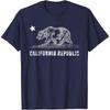 CA Republic Shirt Bear and Star Distressed California State TShirt California Souvenir Tshirt Men Crewneck Cotton Short Sleeve