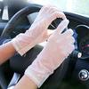 Spitzen-Sonnenhandschuhe für Damen im Sommer für Outdoor-Fahrten und Autofahren Eisseide Anti-Rutsch Dünner Stil Anti-UV Touchscreen Vollfinger
