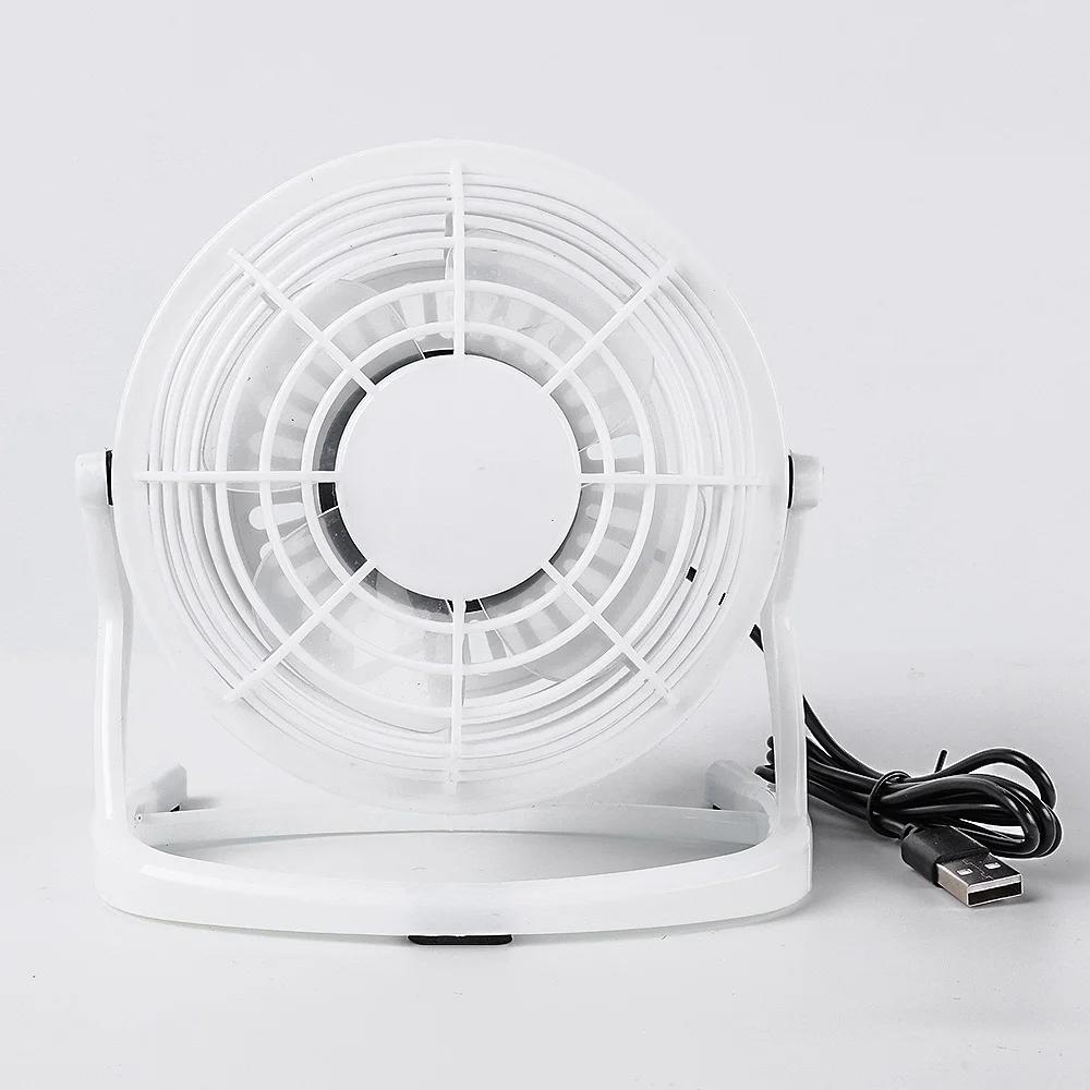 Strong Wind USB Silent Fan Cooler for Laptop Notebook PC Home Office Desk 4 Blade Cooling Fans Summer Rottable USB Mini Fan