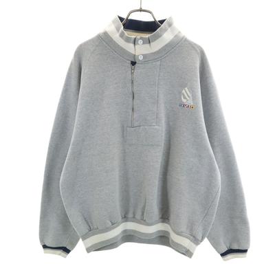 NAUTICA COMPETITION 80s vintage Dlouhý rukáv Poloviční zip Mikina L šedá Pánské Použité