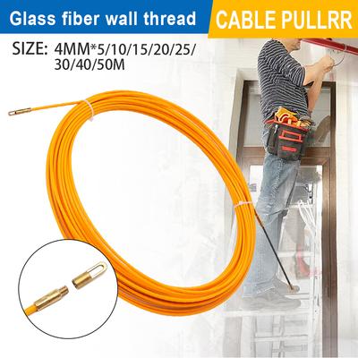 Fiberglass Electric Cable Push Pullers 5M/15M/20M/25M/30M 4mm Cable Reel Duct Snake Rodder Fish Tape Wire Threading Aid Tool