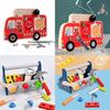 Wooden Fire Truck Construction Toy For Early Education And Puzzle Play