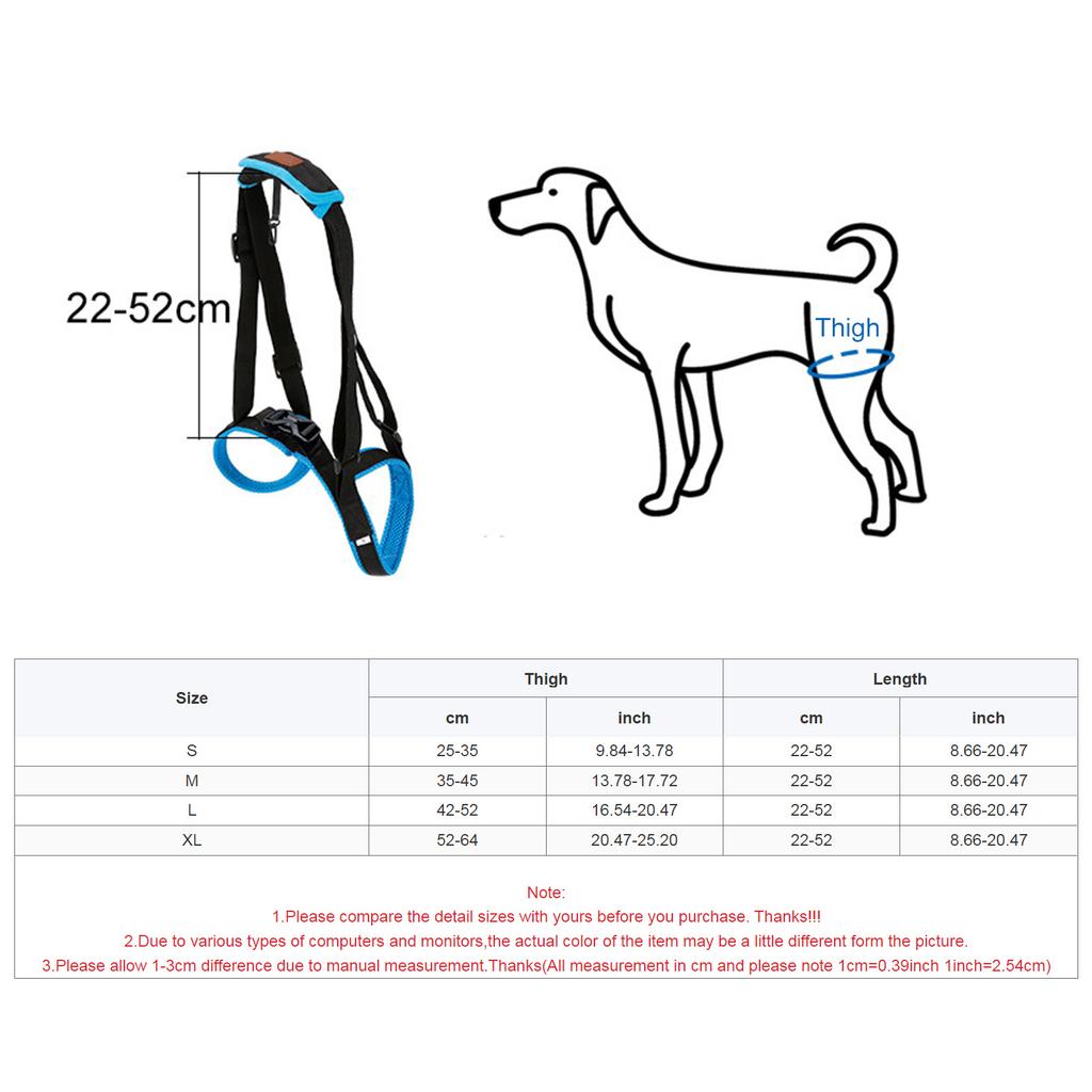 Portable Dog Sling Rope Dog Recovery Harnesses Comfortable Support Harnesses for Weak Rear Legs Walking Assistance