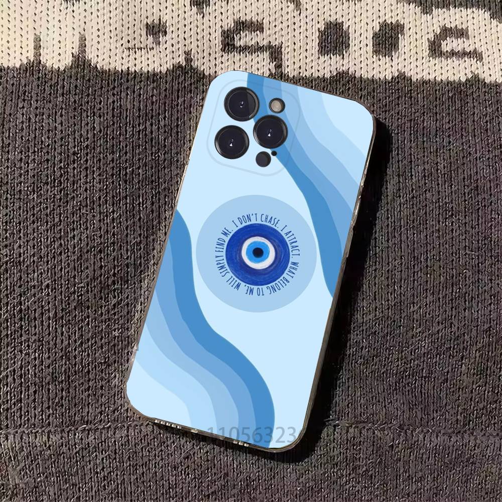 Lucky Eye Blue Evil Eye Print Phone Case for iPhone 11Pro 13 12 11 Pro Max 16e 17 Air 16 15 14 Plus 11ProMax
