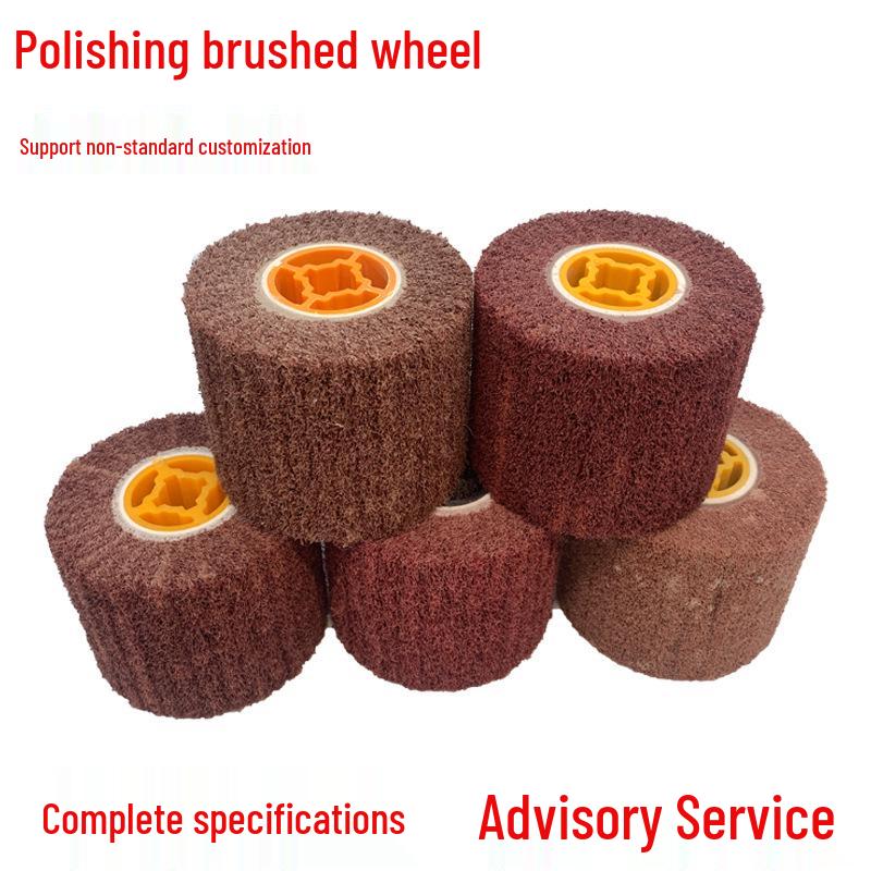 Brushed Stainless Steel & Nylon Fiber Polishing Disc with Cross Core